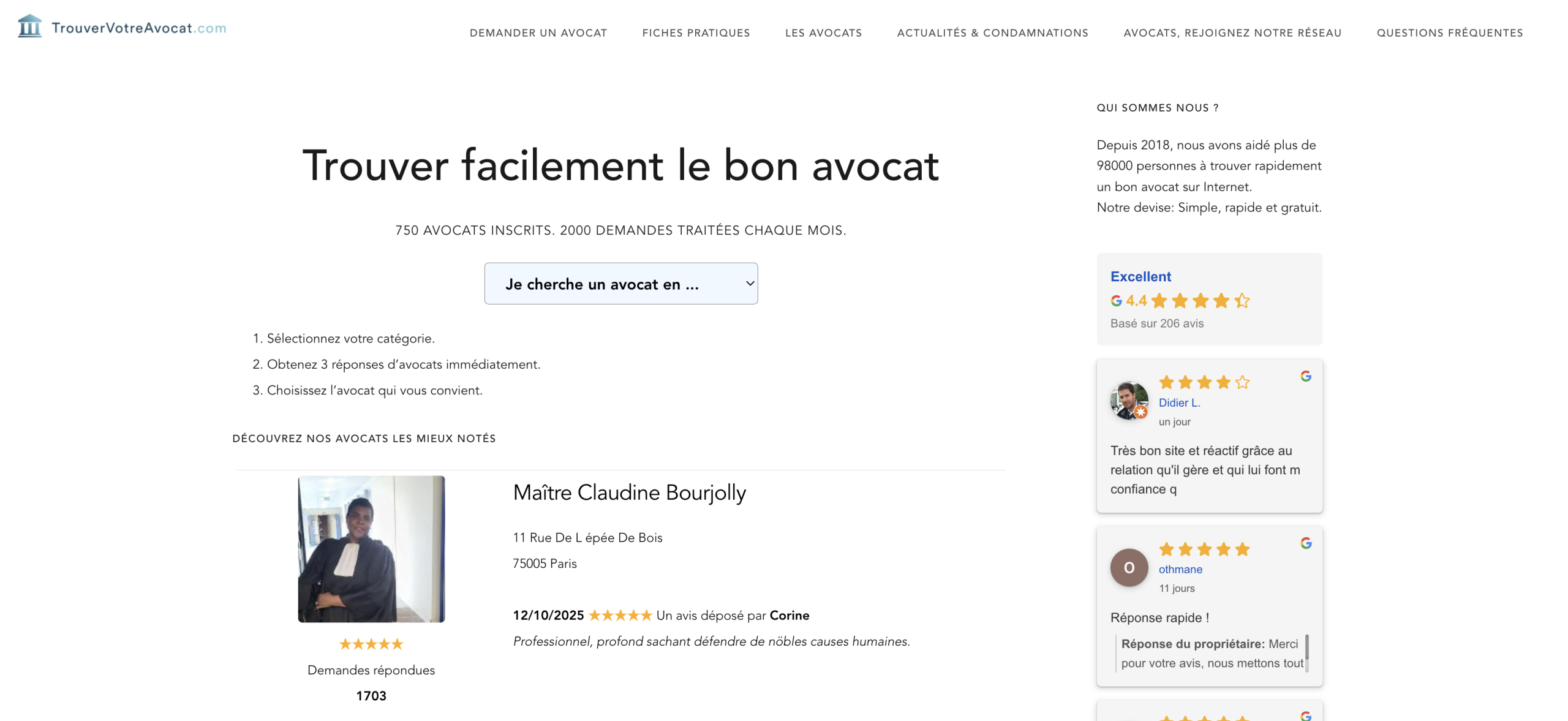 trouvervotreavocat accueil